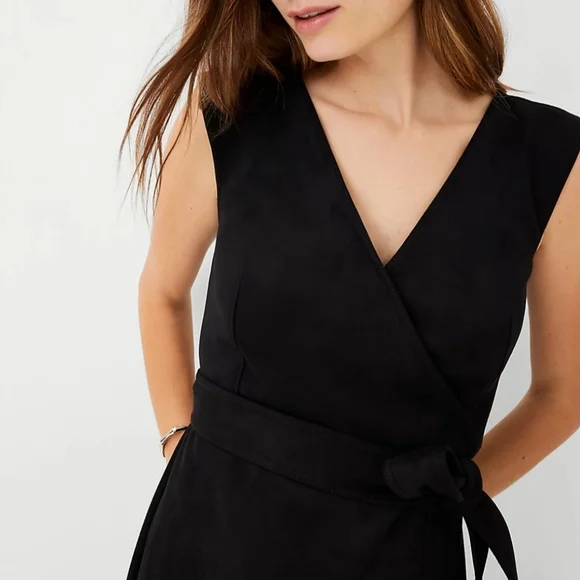 💕♥️ ANN TAYLOR Faux Suede Wrap Midi Dress - Picture 5 of 5
